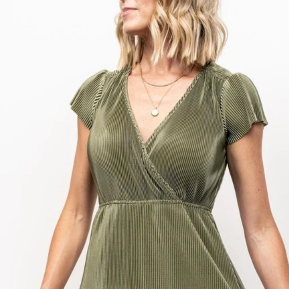 Baltic Born Sage Pleated Dress